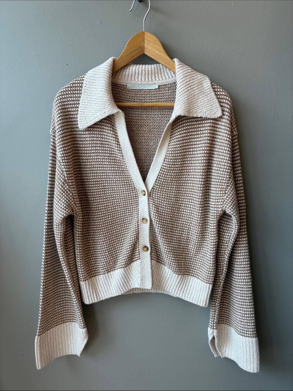 Revolve One Grey Day Brito Cardigan Sweater, Large - Picture 2 of 8